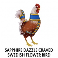 Sapphire Dazzle Craved Swedish Flower Bird Rooster