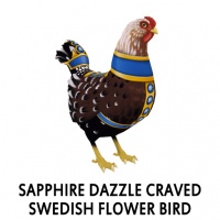 Sapphire Dazzle Craved Swedish Flower Bird Hen