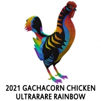 2021 Gachacorn Chicken- Ultrarare Rainbow Rooster