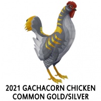 2021 Gachacorn Chicken- Common Gold/Silver Rooster