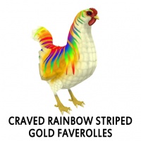 Craved Rainbow Striped Gold Faverolles