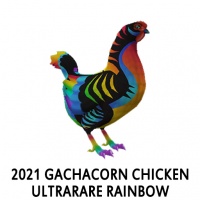 2021 Gachacorn Chicken- Ultrarare Rainbow Hen