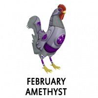 February Amethyst Rooster