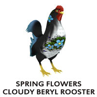 Spring Flowers Cloudy Beryl Hen