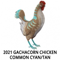 2021 Gachacorn Chicken- Common Cyan/Tan Rooster