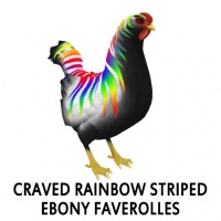 Craved Rainbow Striped Ebony Faverolles