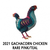 2021 Gachacorn Chicken- Rare Pink/Teal Hen