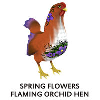 Spring Flowers Flaming Orchid Hen