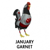 January Garnet Rooster