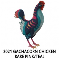 2021 Gachacorn Chicken- Rare Pink/Teal Rooster